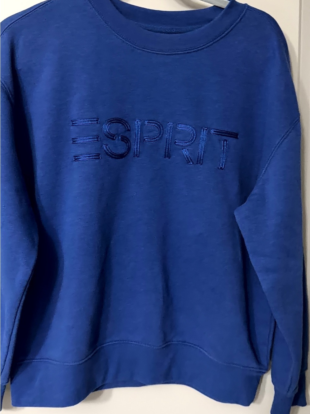 Esprit Royal Blue Embroidered Logo Crewneck Sweatshirt- oversized Ptp 22
